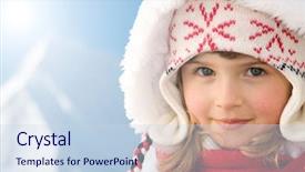  Presentation with winter and new beginnings - Slides having happy winter vacation - winter child background and a  colored foreground