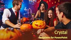  Presentation with witches - Audience pleasing slide deck consisting of happy witches celebrating halloween backdrop and a tawny brown colored foreground