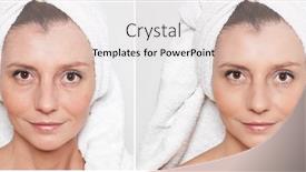  Presentation with aging skin - Cool new theme with happy-woman-after-beauty-treatment backdrop and a lemonade colored foreground