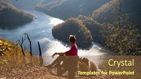  Presentation with dog - Presentation consisting of happy-woman-and-white-dog and a  colored foreground