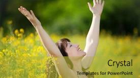  Presentation with flower woman - Beautiful slides featuring mexican - southwest beef quesadila served backdrop and a gold colored foreground