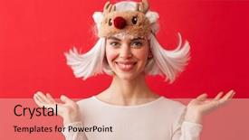  Presentation with lactation young woman breastfeeding - Amazing PPT theme having happy woman dressed in carnival backdrop and a lemonade colored foreground