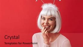  Presentation with lactation young woman breastfeeding - PPT layouts with happy woman dressed in carnival background and a  colored foreground