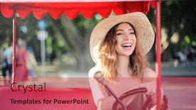  Presentation with rickshaw - PPT layouts having happy-woman-driving-a-rickshaw background and a red colored foreground