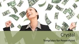  Presentation with rain - PPT layouts enhanced with enjoying the rain of money background and a mint green colored foreground
