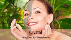  Presentation with facial - PPT theme enhanced with happy woman getting facial mask background and a  colored foreground