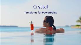  Presentation with beach - Audience pleasing PPT layouts consisting of female hiker staying unstable backdrop and a tawny brown colored foreground