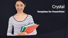  Presentation with navy blue - Presentation theme with holding files against navy blue background and a dark gray colored foreground