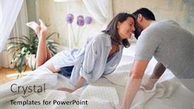  Presentation with kiss - Theme enhanced with happy-woman-kiss-man background and a light gray colored foreground