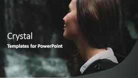  Presentation with river flow - Audience pleasing slide set consisting of happy-woman-look-at-splashing backdrop and a dark gray colored foreground