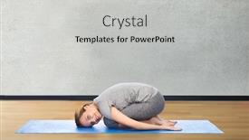  Presentation with woman child - Amazing PPT theme having happy woman making yoga backdrop and a light gray colored foreground