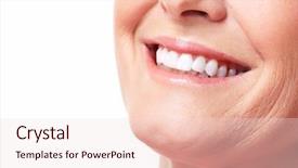  Presentation with dental - Presentation theme featuring happy woman smile dental care background and a  colored foreground
