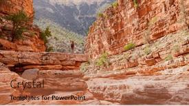  Presentation with adventure - Presentation design having happy-woman-tourist-in-moroccan background and a coral colored foreground