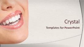  Presentation with teeth whitening - Audience pleasing presentation consisting of happy woman white shining teeth backdrop and a sky blue colored foreground