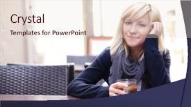  Presentation with tea milk shaved ice - PPT layouts consisting of happy woman with ice tea background and a  colored foreground