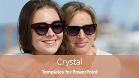  Presentation with vacation - PPT theme featuring happy-women-on-vacation background and a coral colored foreground