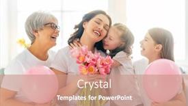  Presentation with grandma - Cool new slide deck with happy-women-s-day-child backdrop and a coral colored foreground