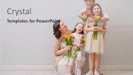  Presentation with grandma - PPT theme consisting of happy-women-s-day-children background and a light gray colored foreground