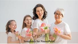  Presentation with grandma - Cool new slide set with happy-women-s-day-children backdrop and a coral colored foreground