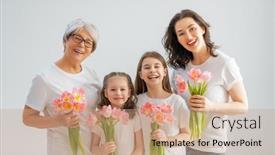  Presentation with grandma - Beautiful slide deck featuring happy-women-s-day-children backdrop and a coral colored foreground