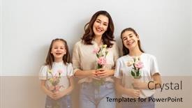  Presentation with light pink - Presentation theme enhanced with happy-women-s-day-children background and a coral colored foreground