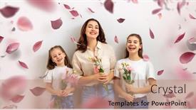  Presentation with light pink - Slides consisting of happy-women-s-day-children background and a coral colored foreground