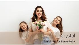  Presentation with light pink - Slides enhanced with happy-women-s-day-children background and a coral colored foreground