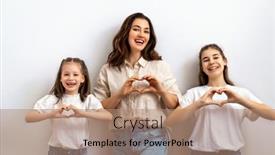  Presentation with togetherness - Slides featuring happy-women-s-day-daughters background and a coral colored foreground