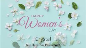  Presentation with magazines - Presentation theme featuring happy-women-s-day-greeting background and a  colored foreground