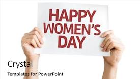  Presentation with women - Presentation theme having happy women's day card background and a sky blue colored foreground