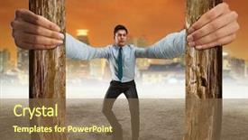  Presentation with prebiotics probiotics a wooden - Slides featuring happy work force - businessman holding a wooden horseshoe background and a  colored foreground