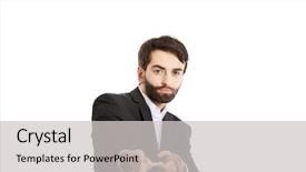  Presentation with antique brass compass and rope - Colorful PPT layouts enhanced with happy work force - businessman pulling a rope backdrop and a  colored foreground