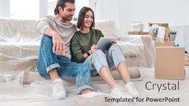  Presentation with scrolling - PPT layouts consisting of happy-young-affectionate-couple-sitting background and a soft green colored foreground