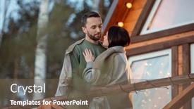  Presentation with romance couple nature - Audience pleasing PPT theme consisting of happy-young-affectionate-couple-wrapped backdrop and a violet colored foreground