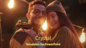  Presentation with street lights - Presentation theme enhanced with happy-young-affectionate-couple background and a tawny brown colored foreground