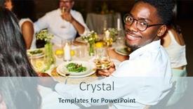  Presentation with african american wedding - PPT theme enhanced with happy-young-african-american-man background and a sky blue colored foreground