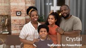  Presentation with young happy couple - Slide deck featuring happy-young-african-couple background and a tawny brown colored foreground