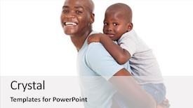  Presentation with catholic father son hoyly spirit - PPT theme featuring happy young african father carrying background and a  colored foreground