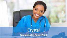  Presentation with cute nurse - PPT layouts with happy young african female nurse background and a teal colored foreground