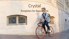  Presentation with cycling - Amazing slides having happy young african guy walking backdrop and a lemonade colored foreground