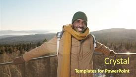  Presentation with forest winter - Slide deck having happy-young-african-man background and a tawny brown colored foreground