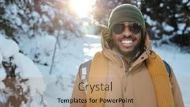  Presentation with weekend - PPT theme with happy-young-african-man background and a coral colored foreground