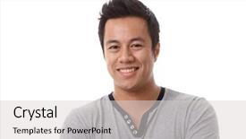  Presentation with lung cancer in asian population men - Presentation design featuring happy young asian man smi background and a light gray colored foreground