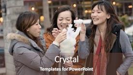  Presentation with cotton candy - PPT theme having happy young asian woman eating background and a  colored foreground