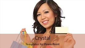  Presentation with credit card - Audience pleasing slide set consisting of shopping showing a credit card backdrop and a coral colored foreground