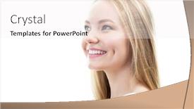  Presentation with teeth whitening - Beautiful PPT theme featuring happy-young-attractive-blond-woman backdrop and a sky blue colored foreground