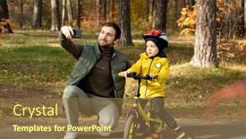  Presentation with public safety - Colorful presentation theme enhanced with happy-young-bearded-man backdrop and a tawny brown colored foreground