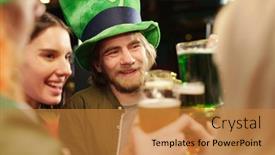  Presentation with saint patrick day - Cool new presentation design with happy-young-bearded-man backdrop and a gold colored foreground