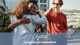  Presentation with black man - PPT theme with happy-young-black-man background and a seafoam green colored foreground