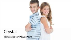  Presentation with happy birthday card brother - Slide deck consisting of happy young brother and sister background and a white colored foreground